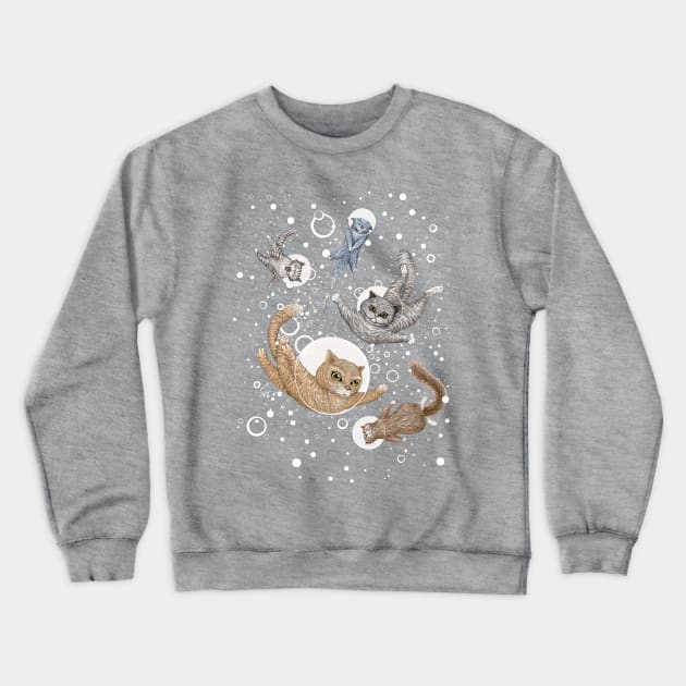 Space Cats Crewneck Sweatshirt by ruta13art